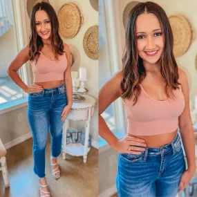 Coming Over Deep V Neck Crop Tank Top in Mauve StaticResistant Material Ultraviolet Protection Fabric