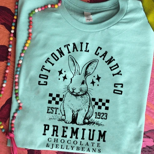 Online Exclusive | Cottontail Candy Co. Graphic Tee in Mint Blue Sustainable Fibers