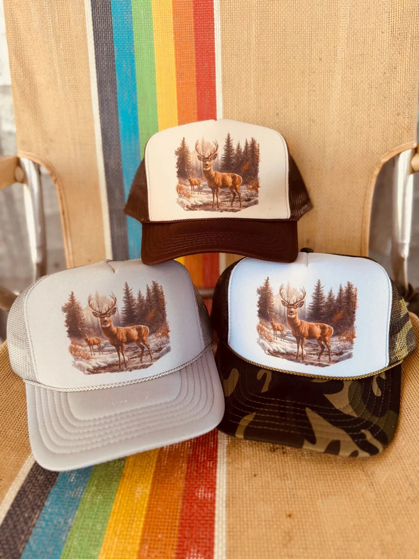 Online Exclusive | Retro Deer Trucker Cap in Multiple Color Options Minimalist Wear StretchReinforcedArmholes