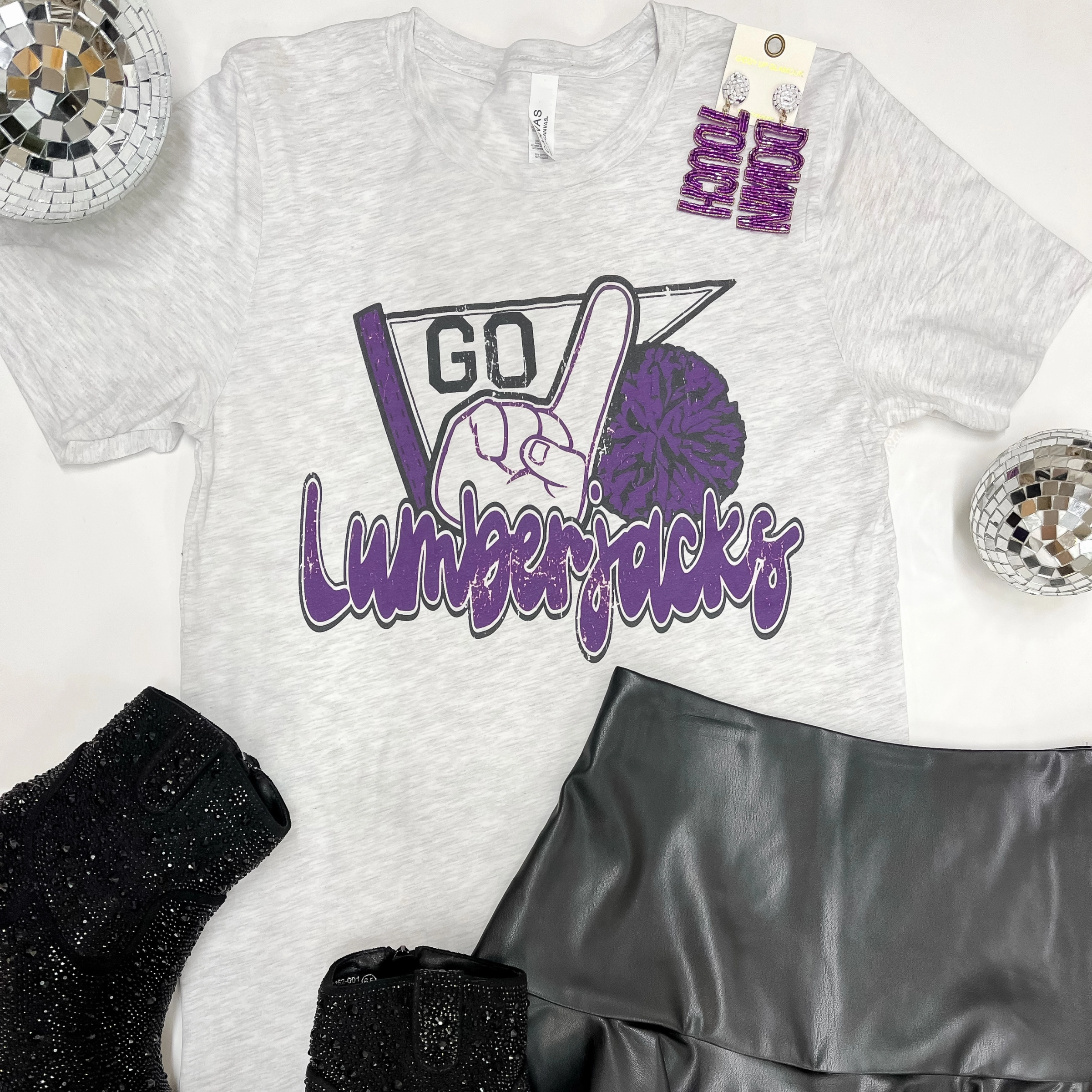 Functional Jacket Wonder Fit Lumberjack Game Day | Go Lumberjacks Short Sleeve Tee Shirt in Heather Grey