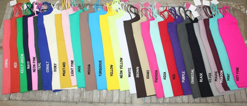 Classic Shirt Seamless Spaghetti Strap Camisoles in Assorted Colors