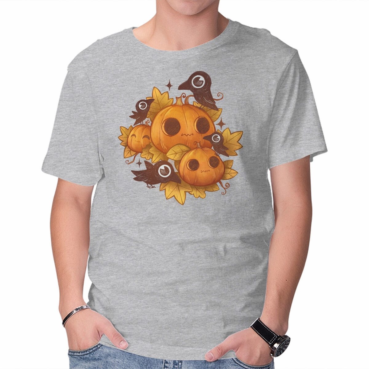 Pumpkins And Crows Relaxed Layers Glossy Look