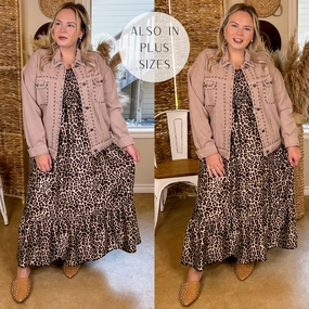 Flatlock stitching Always Impressed Cropped Denim Jacket with Silver Studs in Mauve Brown