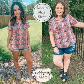 She's So Sneaky Snakeskin Top with Keyhole in Magenta Multi ReflectiveTrims