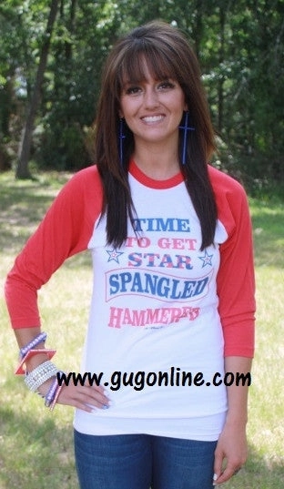 Last Chance Size XS | Star Spangled Hammered Baseball Tee Street Light Weather Ready