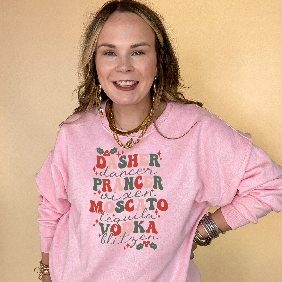 Online Exclusive | Reindeer Refreshments Graphic Sweatshirt in Multiple Color Options Washable fabric Cool Vibes