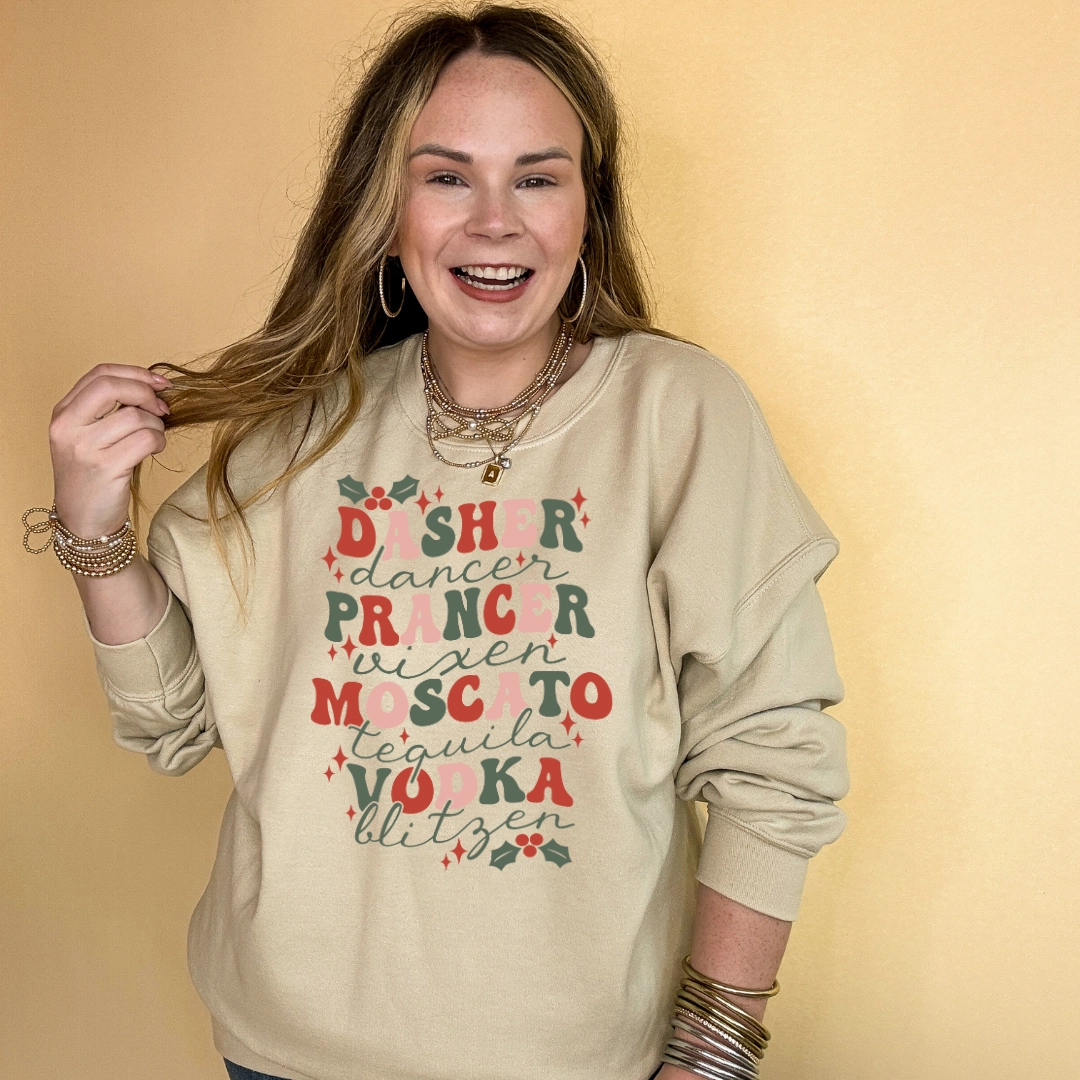 Easy Care Material Layering Comfort Online Exclusive | Reindeer Refreshments Graphic Sweatshirt in Multiple Color Options