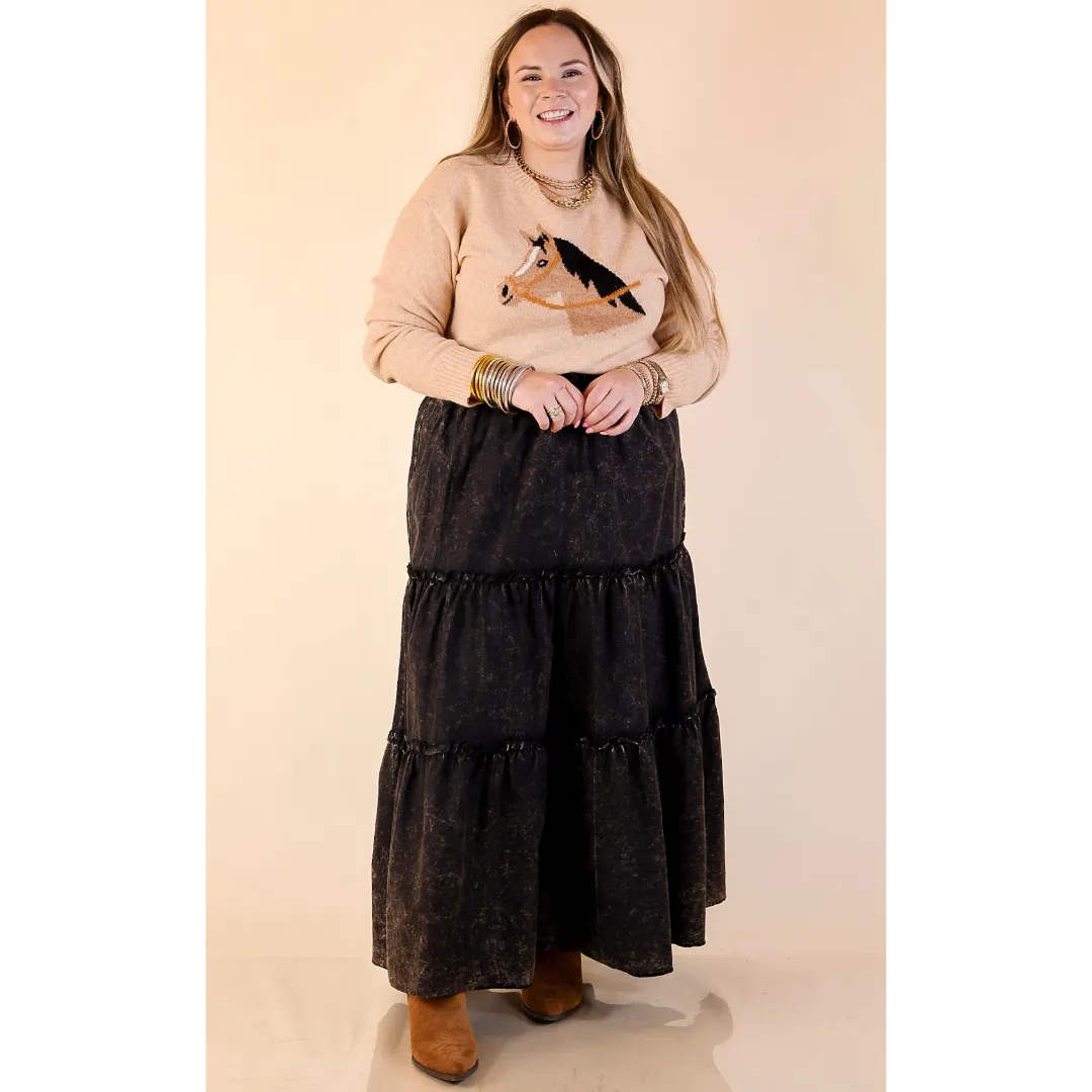 Cold Weather Simply Southern | Finest Touch Crewneck Sweater with Horse in Brown