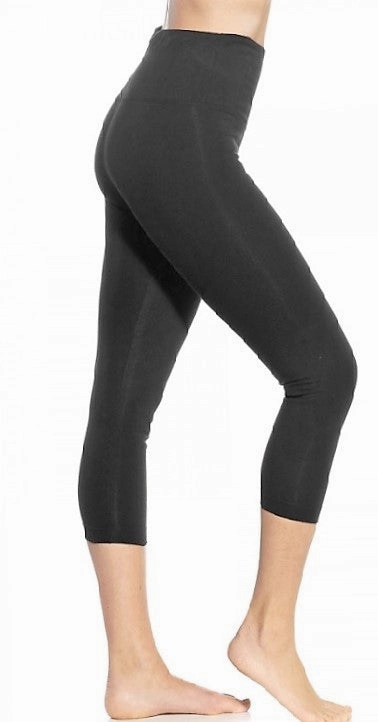 Last Chance Size Small | Lysse Control Premium Capri Leggings in Black Global Cool MultiPanelDesign