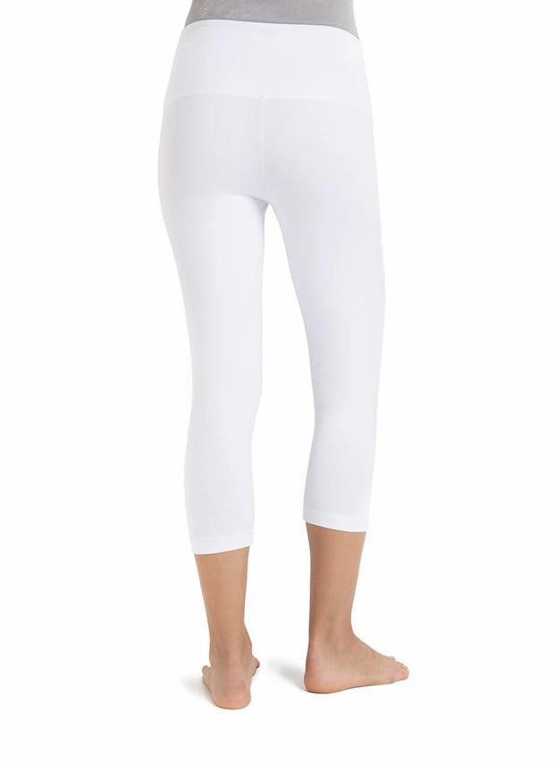 Last Chance Size Small | Lysse Control Premium Capri Leggings in White Comfy Fashion