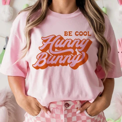 monochromatic Online Exclusive | Be Cool Hunny Bunny Graphic Tee in Light Pink