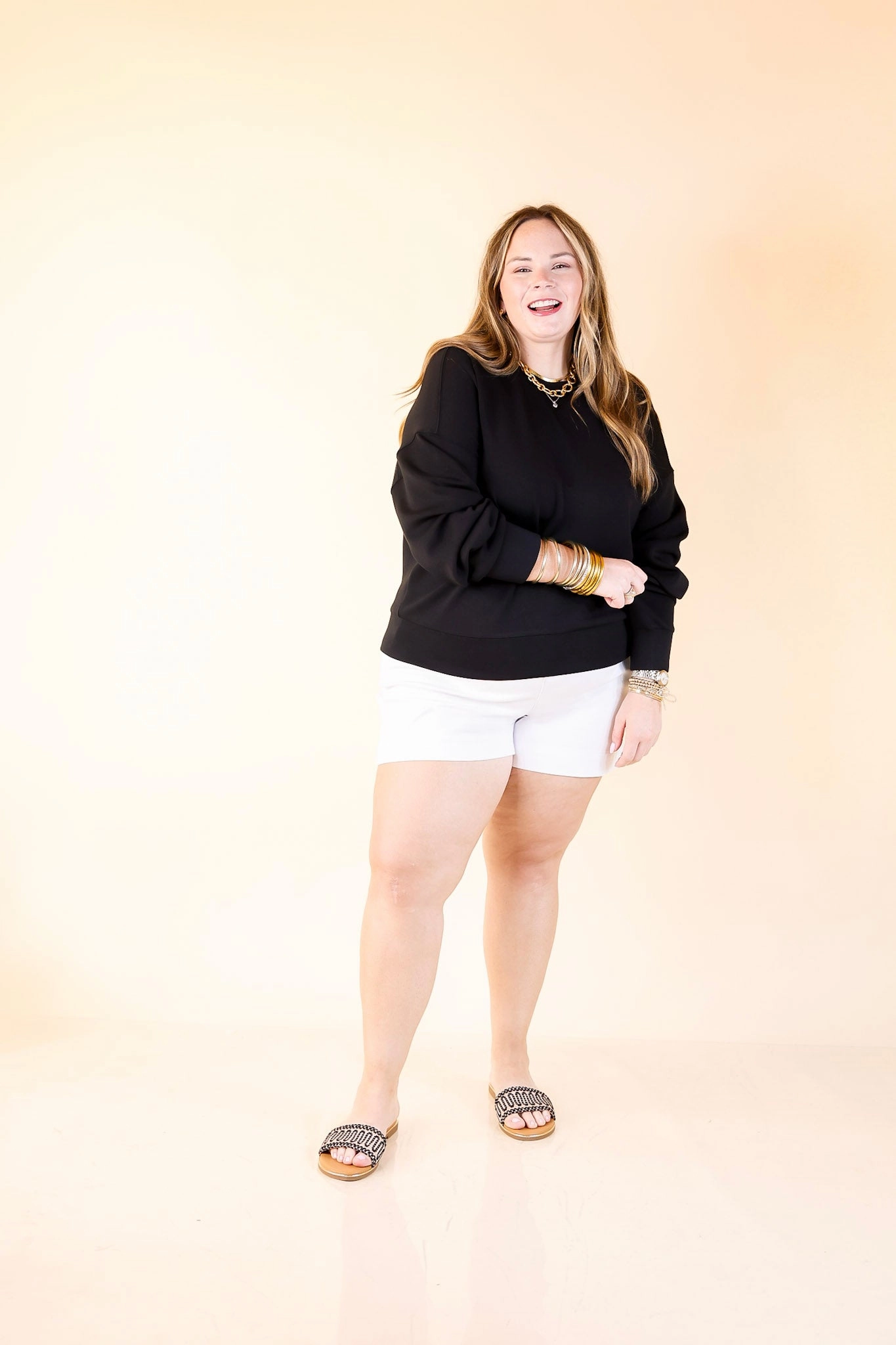 Soft Leggings Cozy Dress SPANX | AirEssentials Crew Neck Pullover in Black