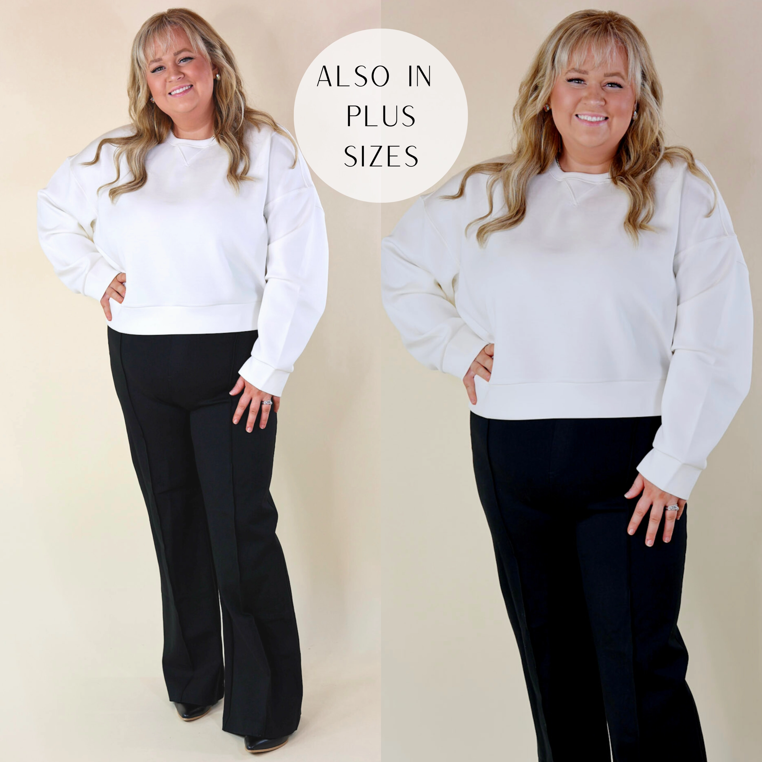 SPANX | AirEssentials Crew Neck Pullover in Powder White Denim Cool OrganicCotton