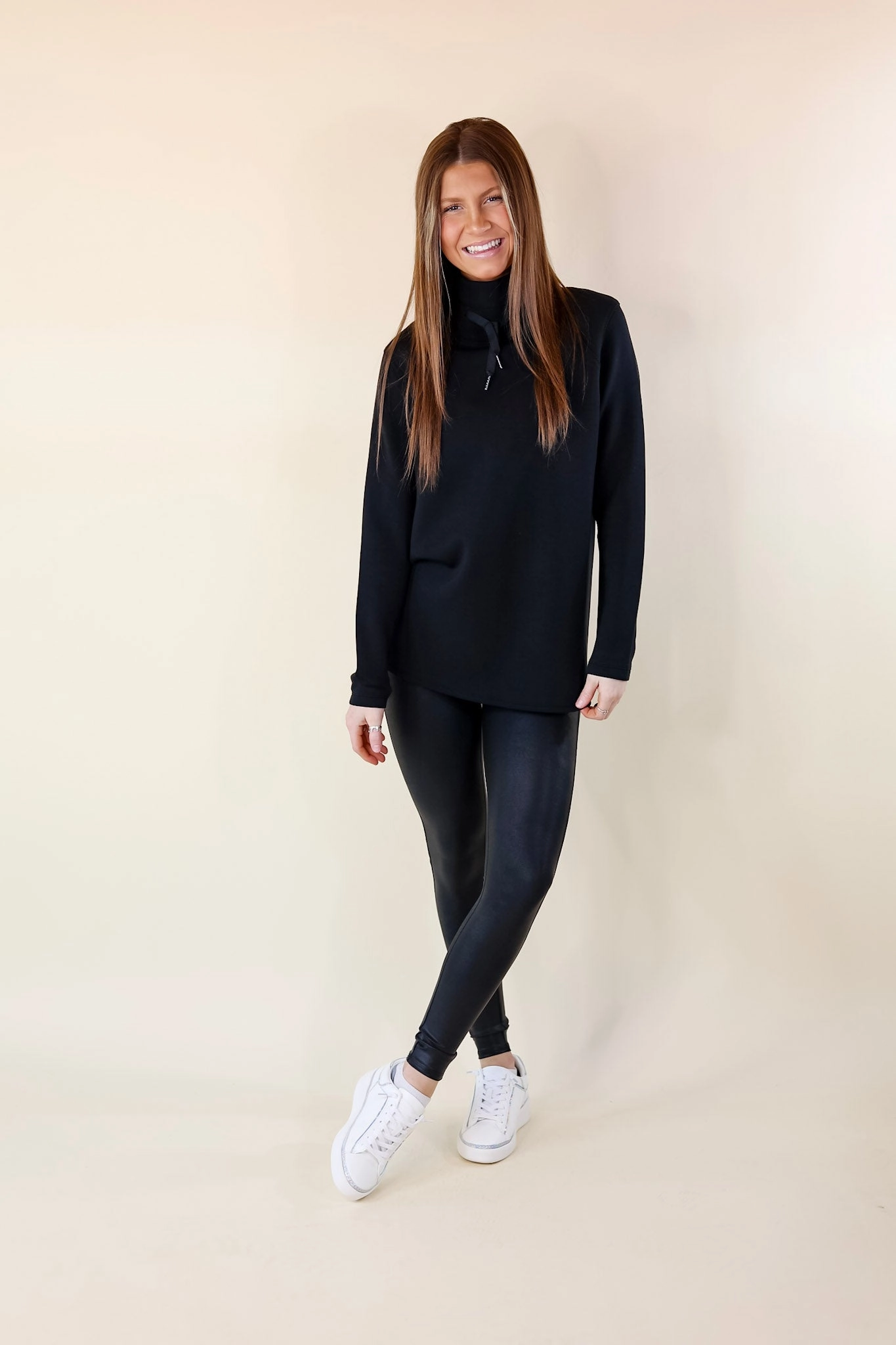 SPANX | AirEssentials Got-Ya-Covered Pullover in Black Sporty Gear Warm Socks