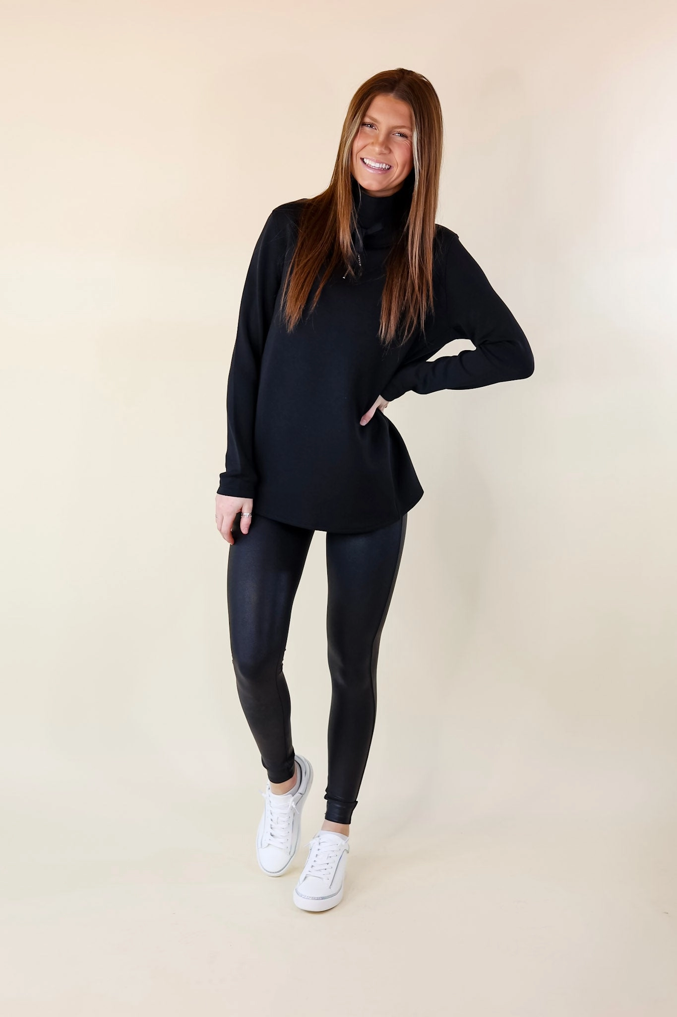 SPANX | AirEssentials Got-Ya-Covered Pullover in Black CompactPackaging Cozy Sweater