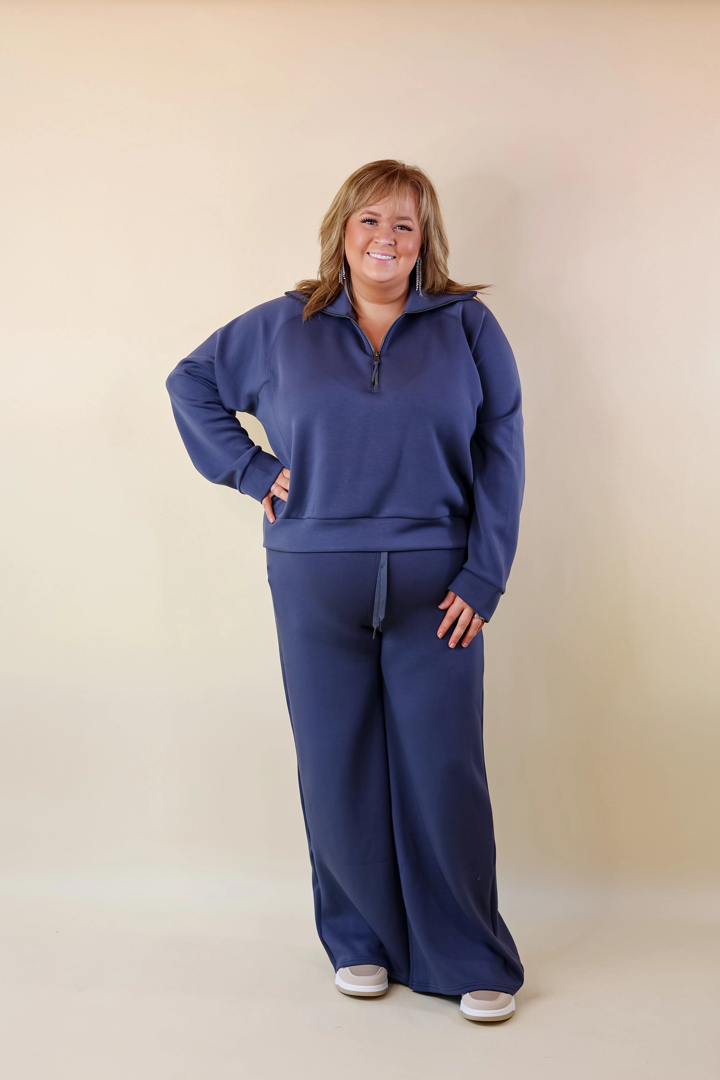 SPANX | AirEssentials Wide Leg in Dark Storm (Heather Navy) TaglessDesign