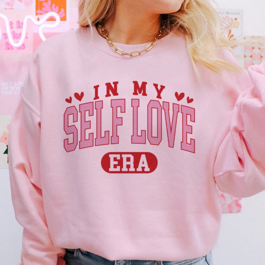 AntiStaticFinish Comfort Stretch Online Exclusive | In My Self Love Era Graphic Sweatshirt in Pink