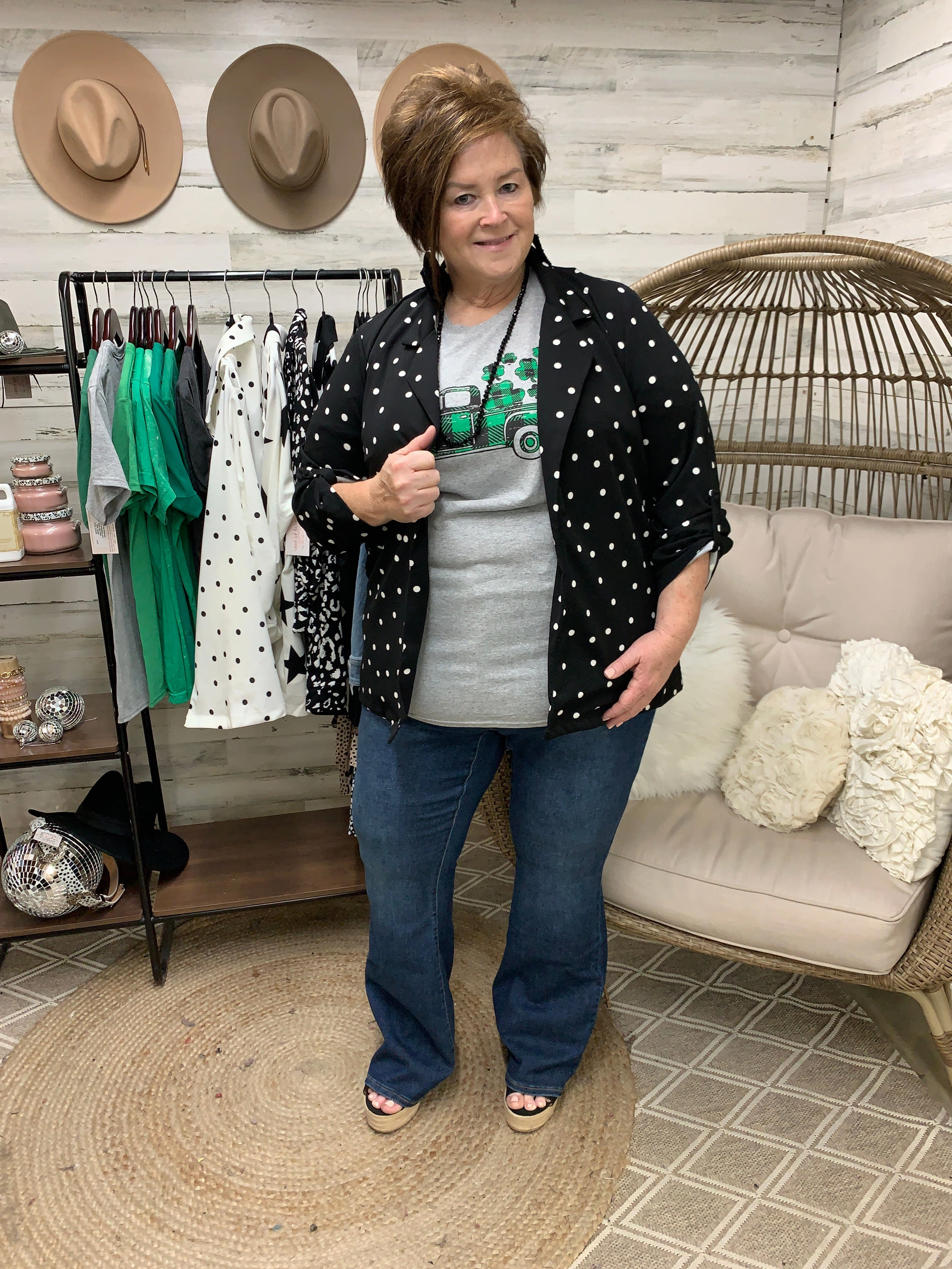 hypoallergenic material Streetwear attitude Take My Luck For A Ride Buffalo Plaid Pickup Truck with Clovers Graphic Tee in Heather Grey