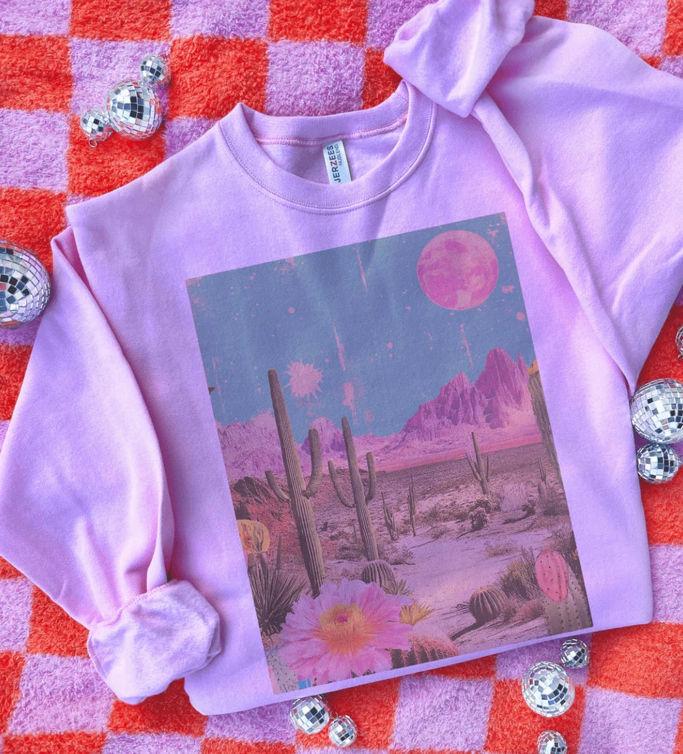 Online Exclusive | Disco Pop Wish You Were Here Graphic - Tee & Sweatshirt Option BreathableFabric Casual Essential Wear