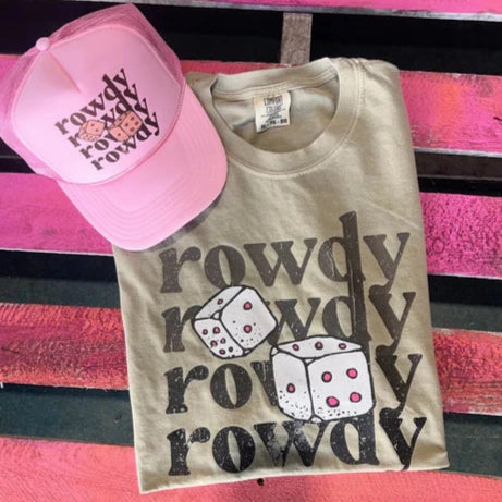 Streetwear attitude Online Exclusive | Rowdy with Dice Comfort Color Graphic Tee in Khaki Brown