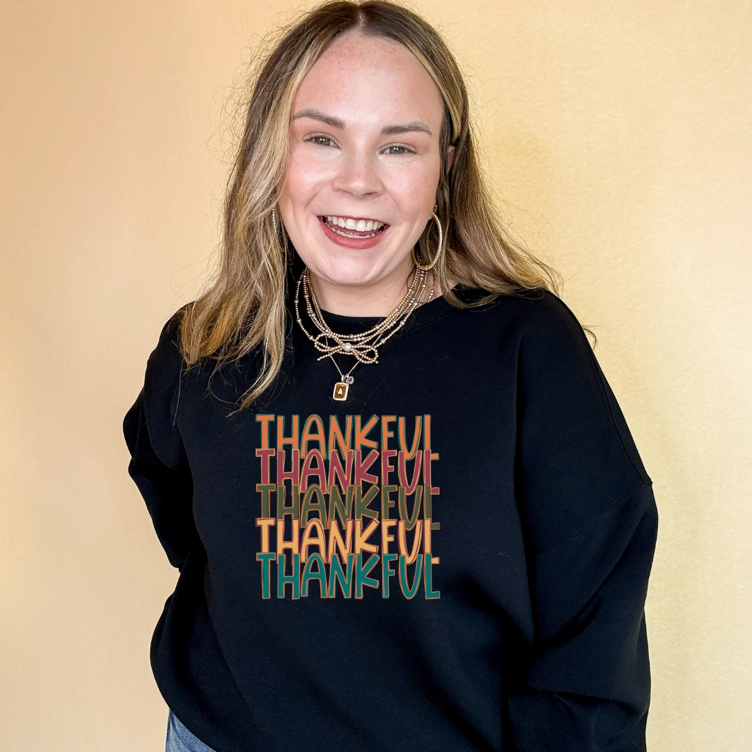 Online Exclusive | Thankful Thankful Thankful Graphic Sweatshirt in Multiple Color Options athletic style