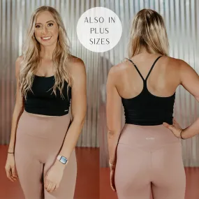 Lit & Fit Spaghetti Strap Sports Bra in Black 3D Spacer Fabric Adaptive Fit Technology