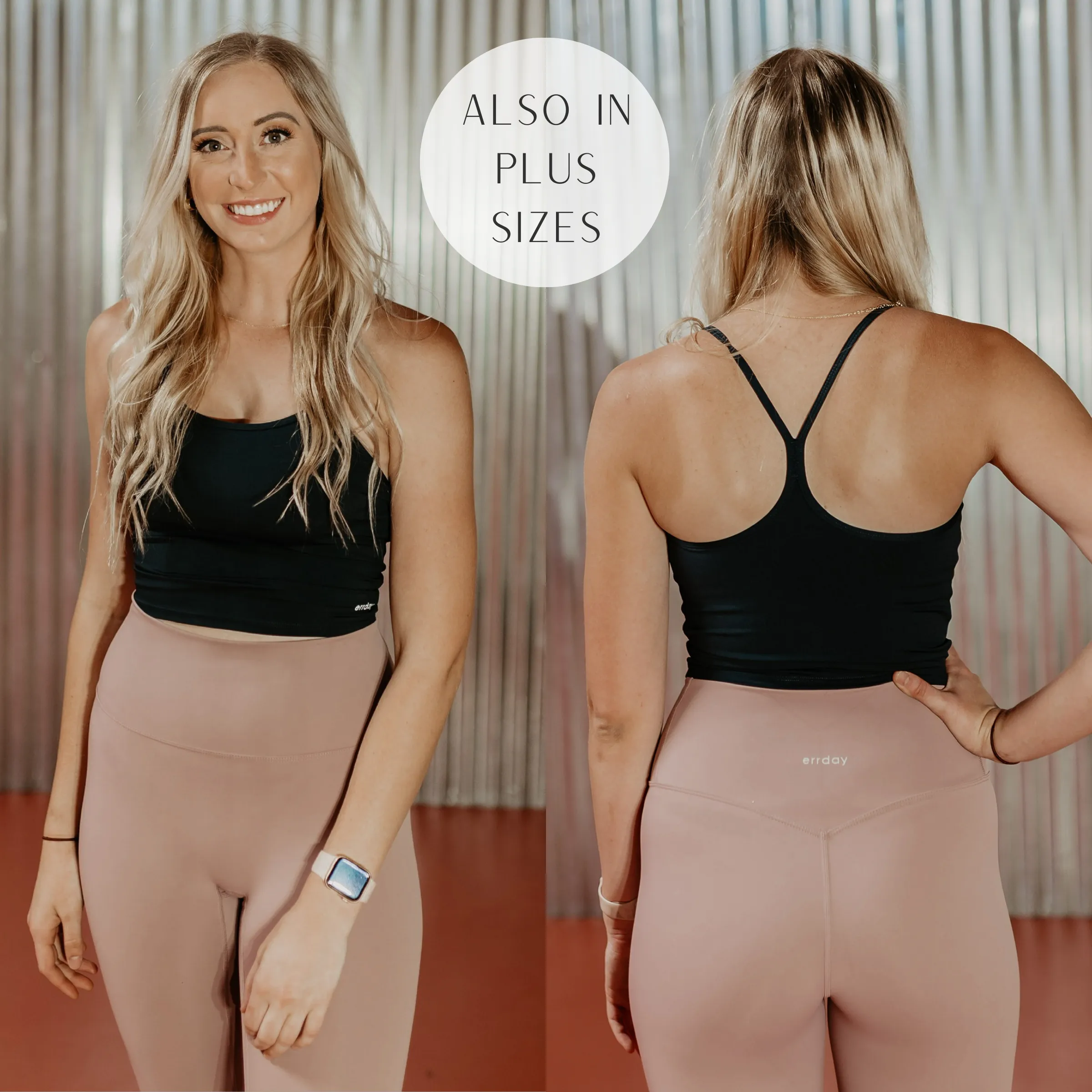 Lit & Fit Spaghetti Strap Sports Bra in Black 3D Spacer Fabric Adaptive Fit Technology