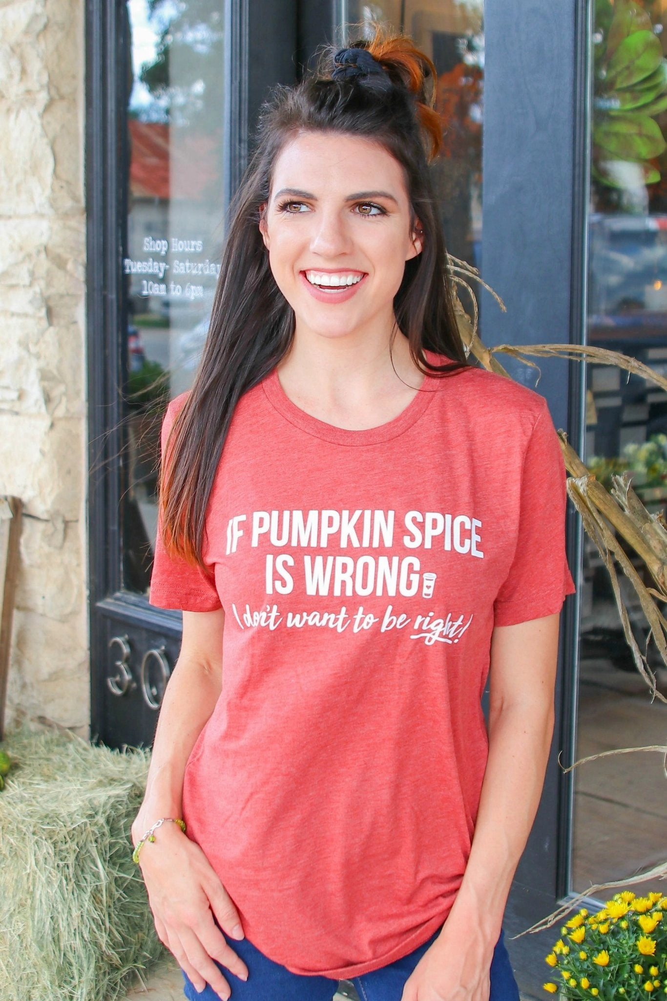 Nordic Light Last Chance Small | If Pumpkin Spice Is Wrong I Don't Want To Be Right Short Sleeve Tee Shirt in Clay