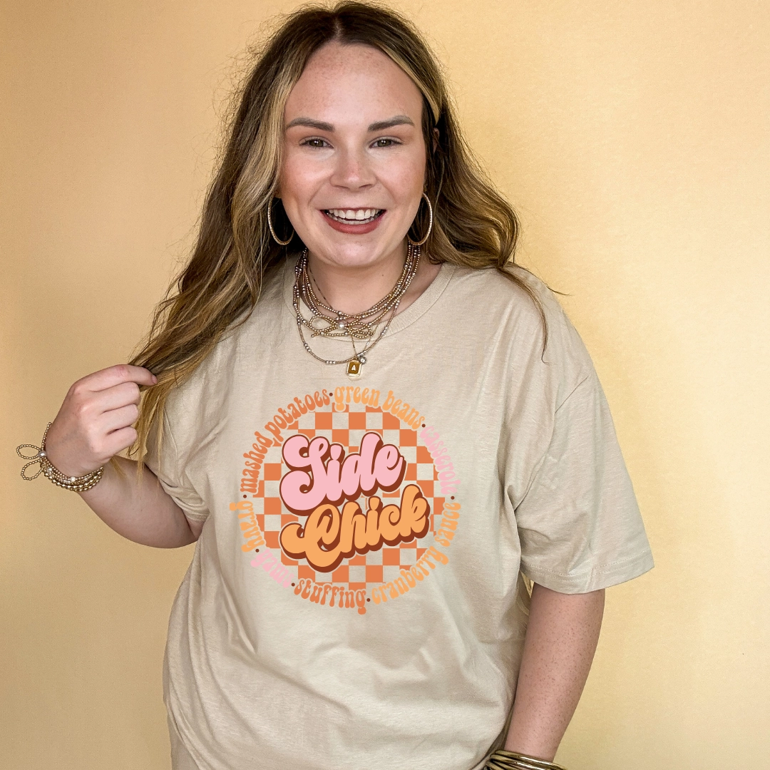 Breathable Fit Wear Online Exclusive | Side Chick Thanksgiving Foods Graphic Tee in Multiple Color Options