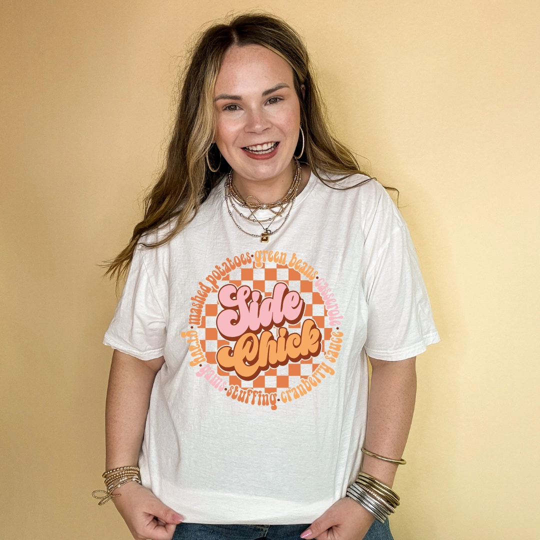 Affordable Fashion Online Exclusive | Side Chick Thanksgiving Foods Graphic Tee in Multiple Color Options