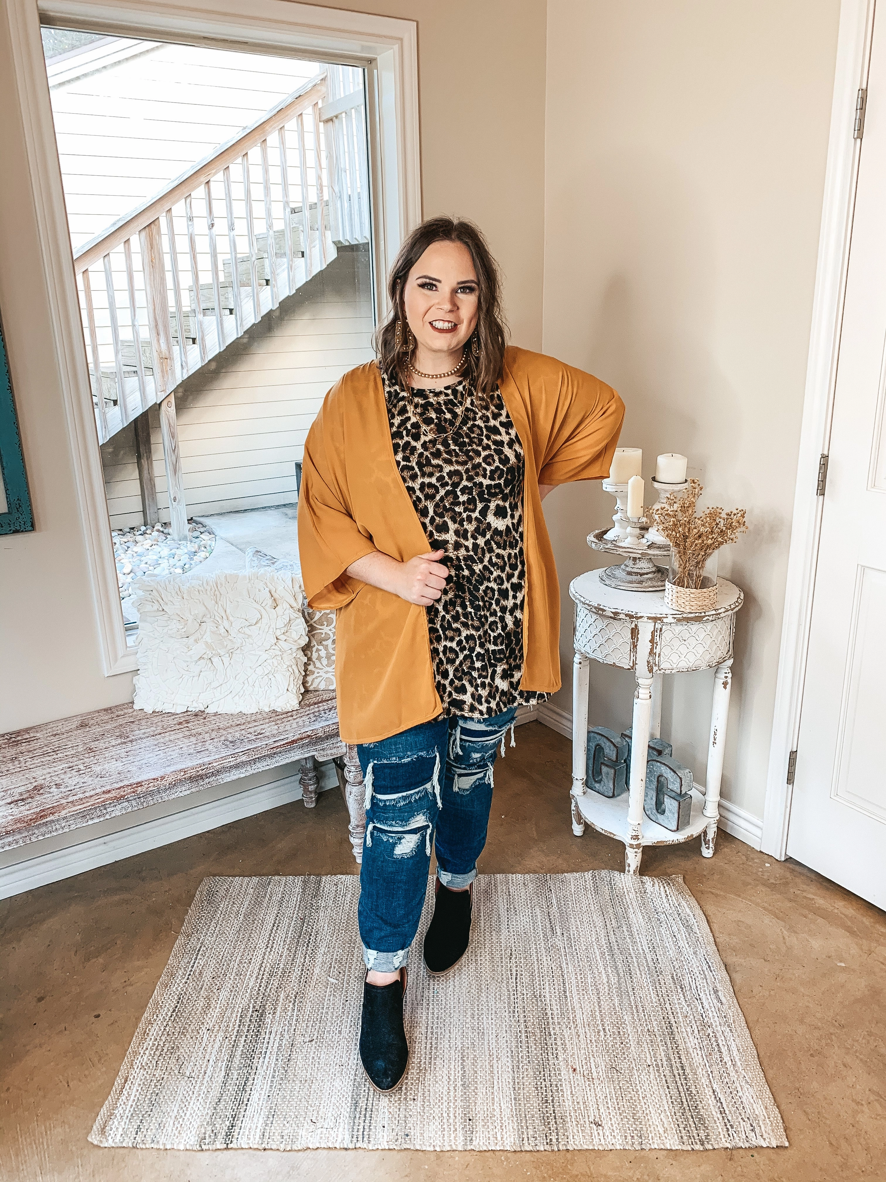 Last Chance Size Small & Medium | Like a Melody Solid Sheer Kimono in Mustard Yellow American Ease MultiPocketDesign