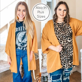 Hygienic Finish Lightweight clothing Last Chance Size Small & Medium | Like a Melody Solid Sheer Kimono in Mustard Yellow