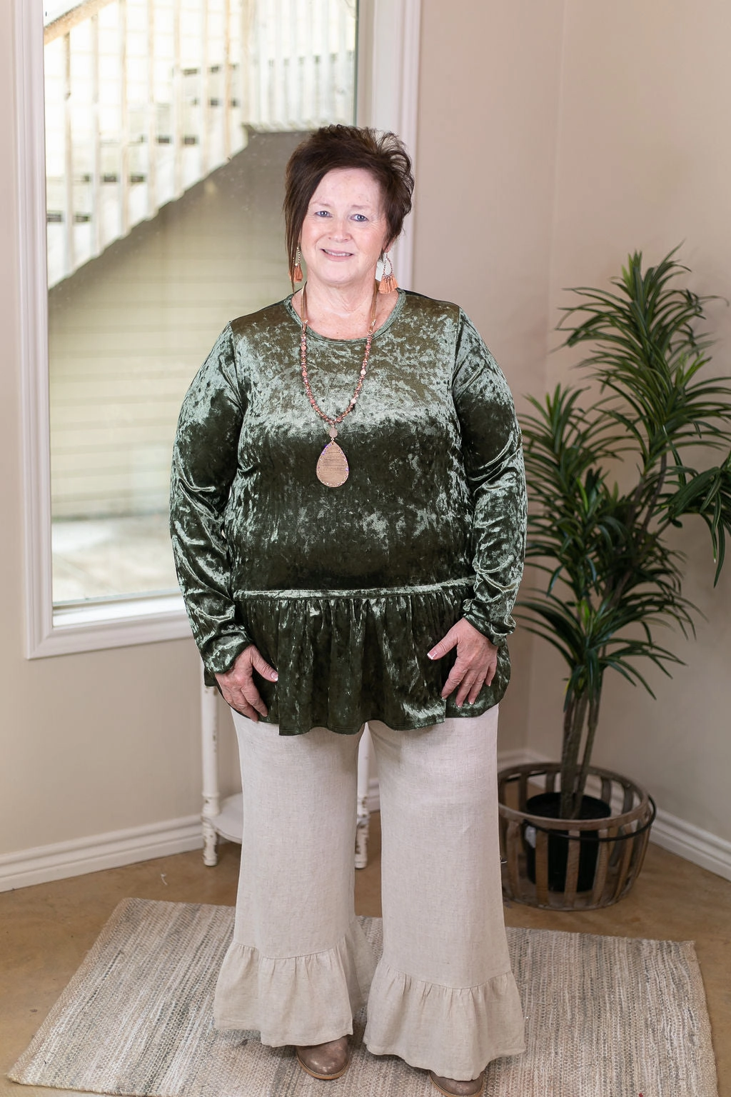 Cozy Sweatshirt WearResistantHem Last Chance Size Small | True Statement Wide Leg Linen Pants in Oatmeal Ivory