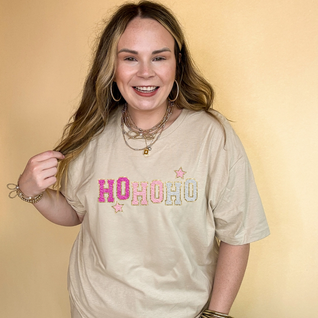 Anti Pill Surface Online Exclusive | Ho Ho Ho Faux Chenille Letters Graphic Tee in Multiple Color Options