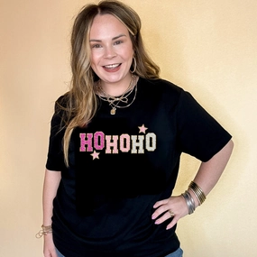 Active Layering Online Exclusive | Ho Ho Ho Faux Chenille Letters Graphic Tee in Multiple Color Options
