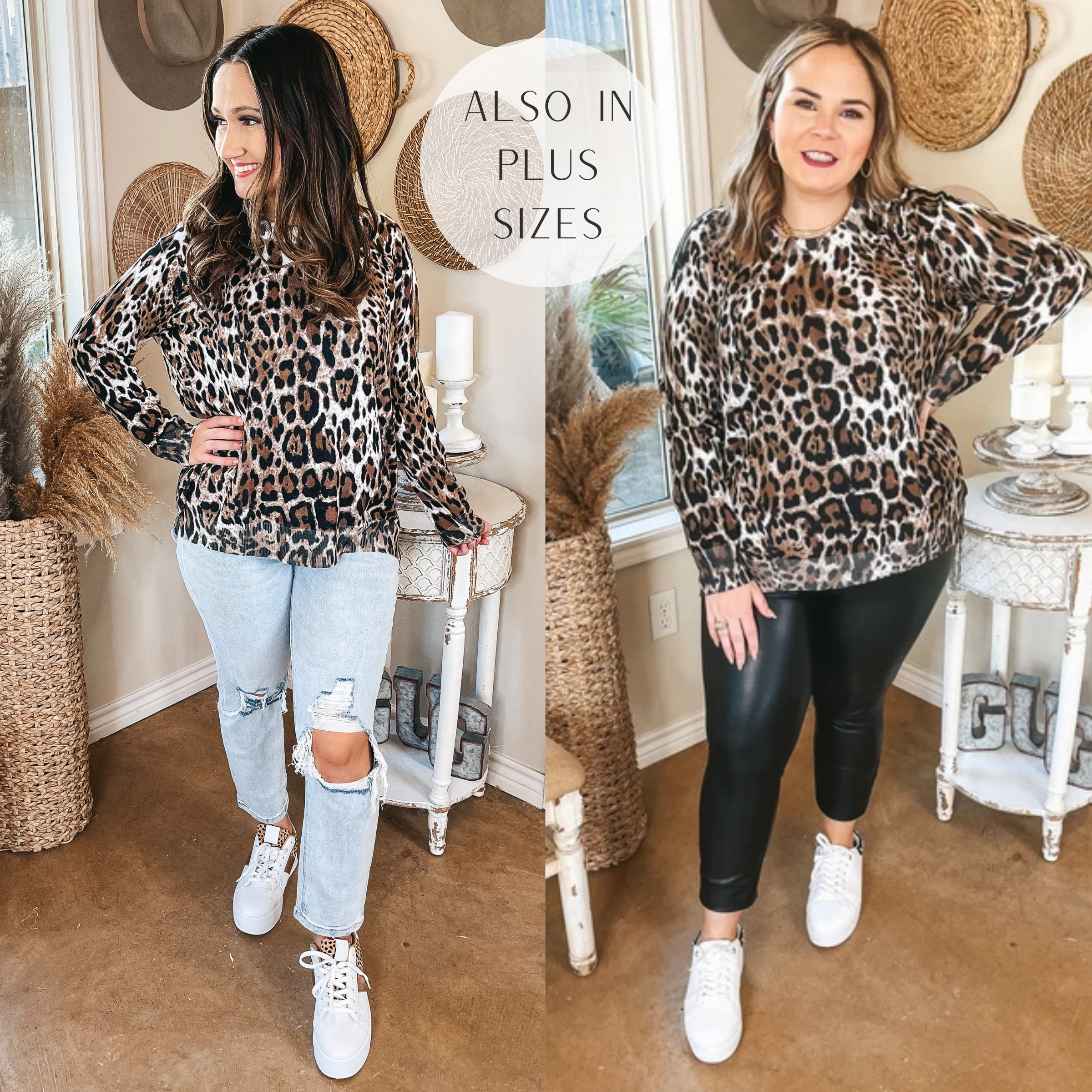 Office Attire Trend Spotter Leopard Print Sweater with Zipper Detail