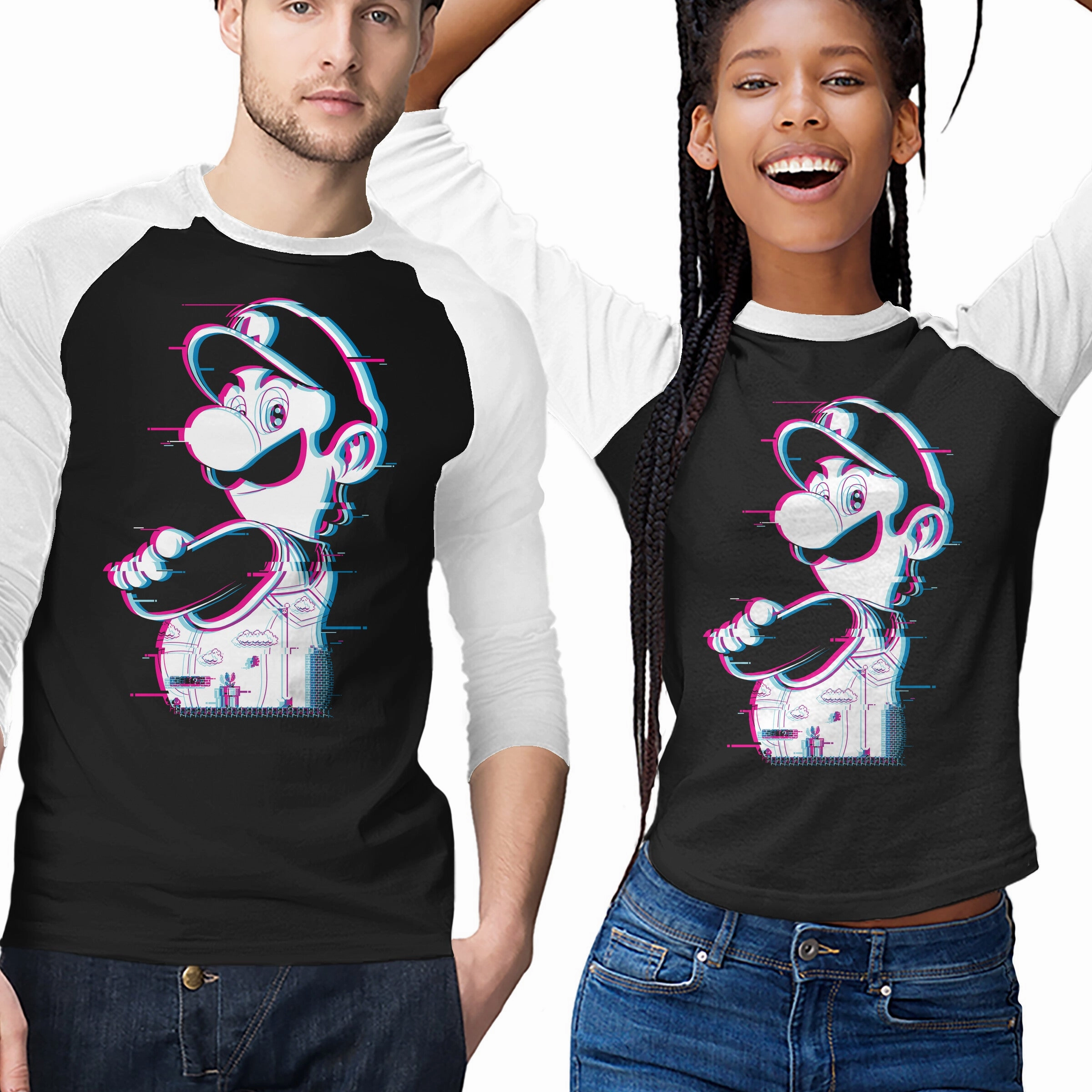 Luigi Glitched Trendy Look Layered Sleeve Construction