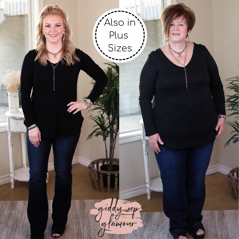 Travel Core HighVisibility Last Chance Size 3XL | Simply The Best V Neck Long Sleeve Tee in Black