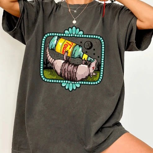 Quick Drying Online Exclusive | Topo Texas Armadillo Graphic Comfort Color Tee in Pepper Black