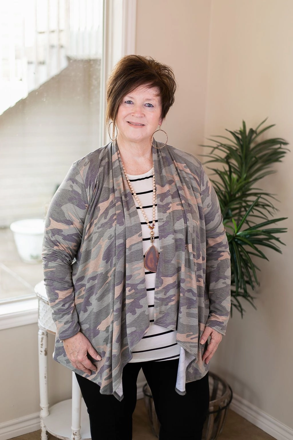 Last Chance Size Small & Med. | Under Cover Long Sleeve Cardigan in Camouflage Convertible Sleeve Adaptation UltraLightweight