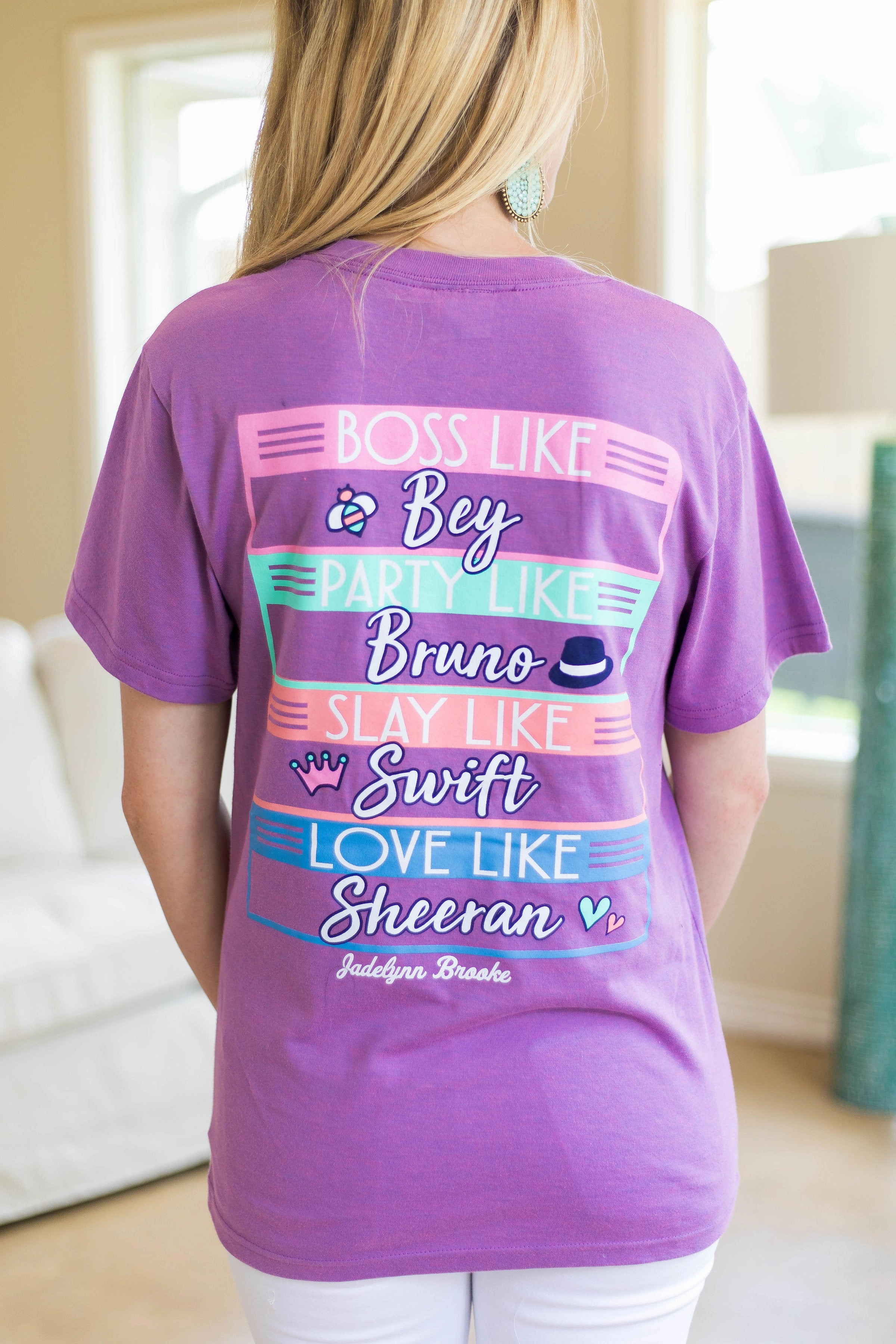 Last Chance Size Medium | Drop The Mic Short Sleeve Tee Shirt in Purple Daily Style Everyday Fashion