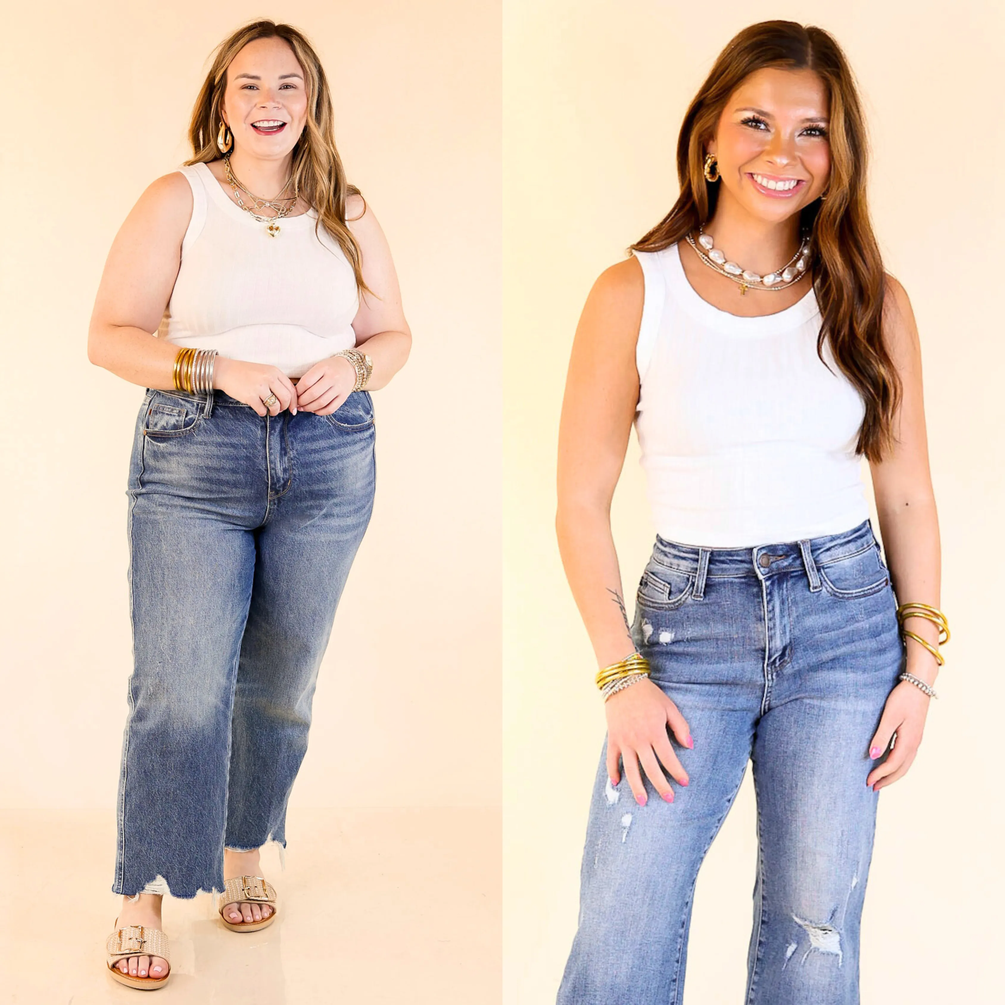 Summer Essential Cropped Sleeveless Top in White Moon Beam