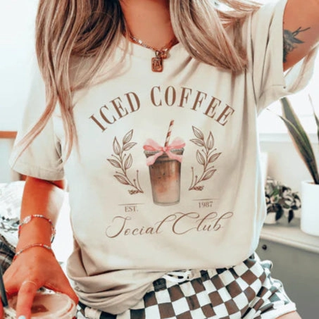 Online Exclusive | Iced Coffee Social Club Graphic Tee in Cream Indoor Comfort