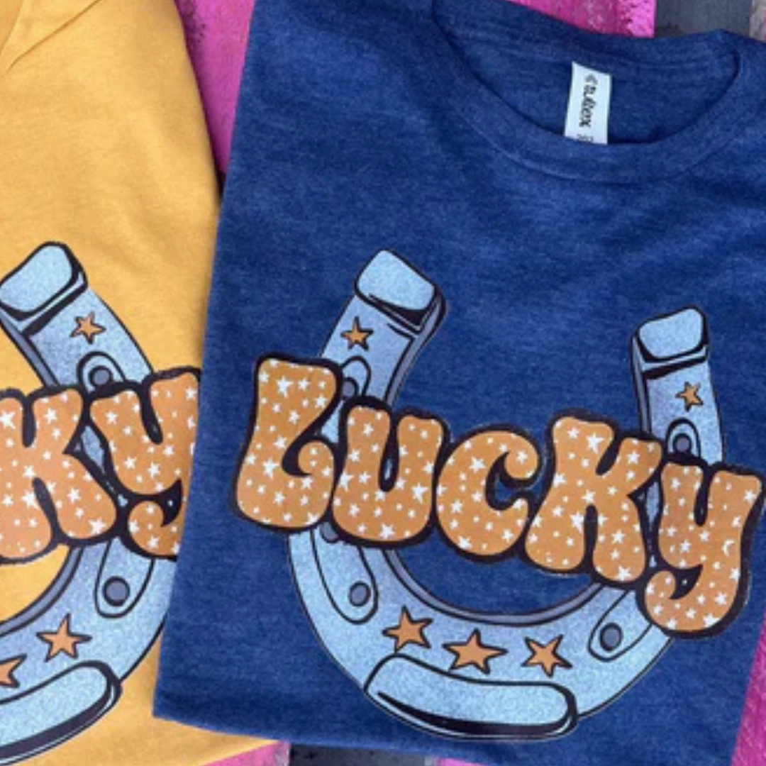 Online Exclusive | Lucky Horseshoe with Stars in Navy Blue Soft Feel theater visit