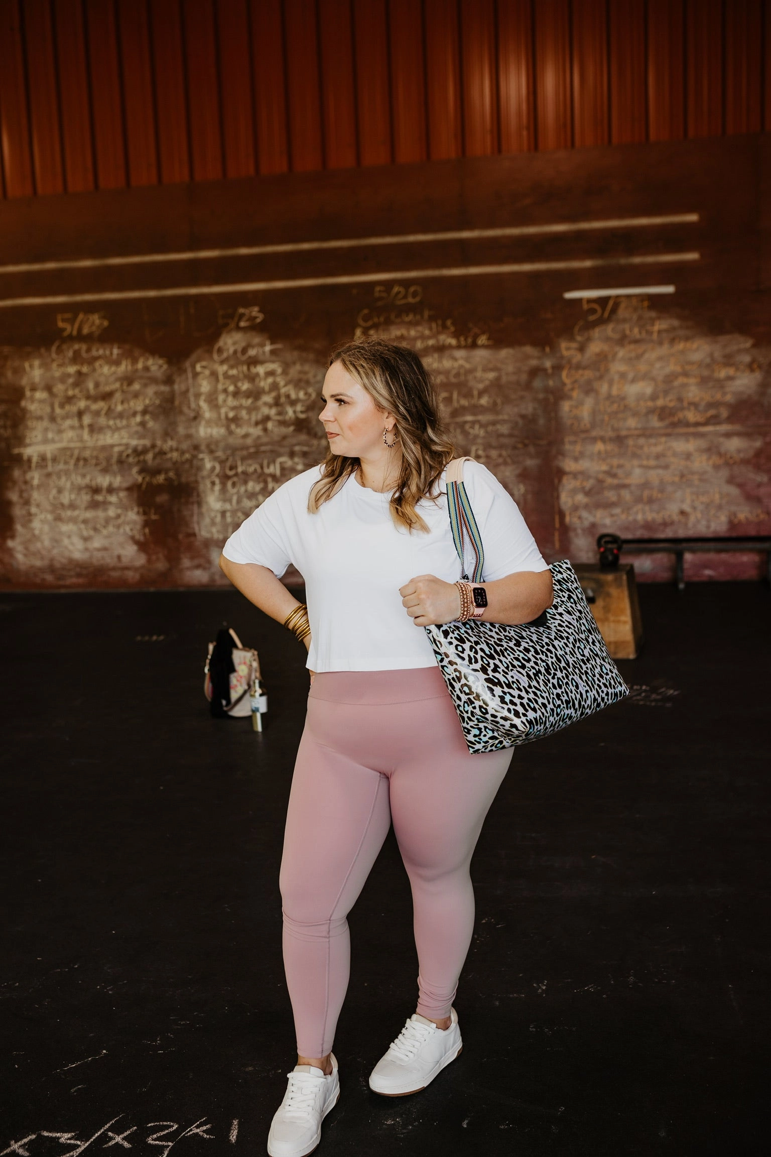 Work Hard Play Hard Short Sleeve Crop Pocket Tee in Off White AntibacterialFinish Sustainable Base